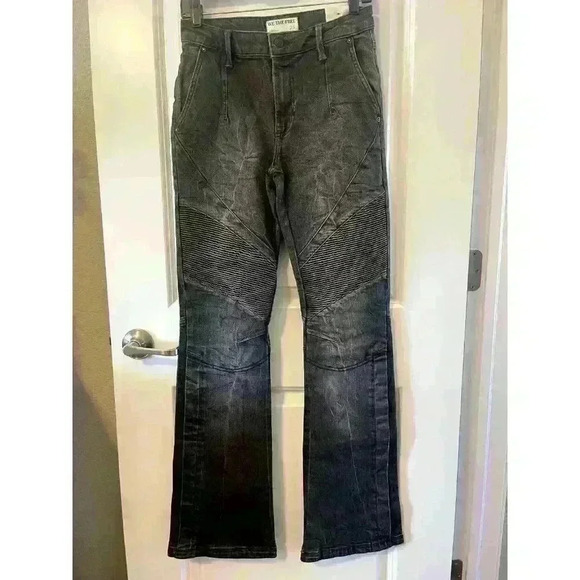 NWT Free People We the Free women Flare Jeans Size 25 Vector Moto Mid Rise Black - Picture 5 of 11